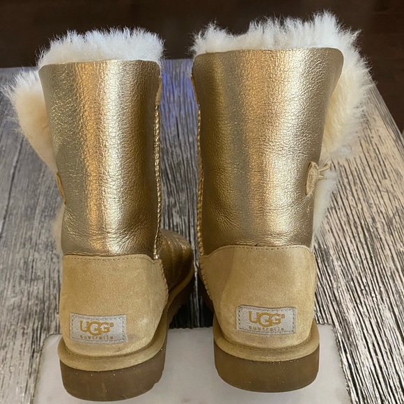 Ugg Bailey Button Gold Boot - Picture 6 of 8